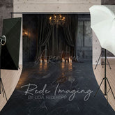 Aperturee - Aperturee Medieval Retro Candle Dark Black Room Sweep Backdrop